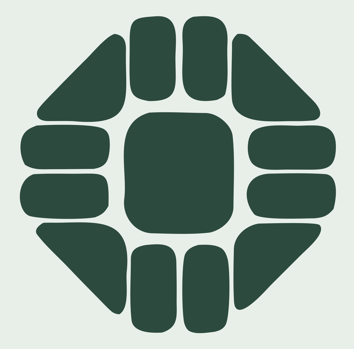 Segmented Circle Sushi Logo #e8efe9/#2d4a3e