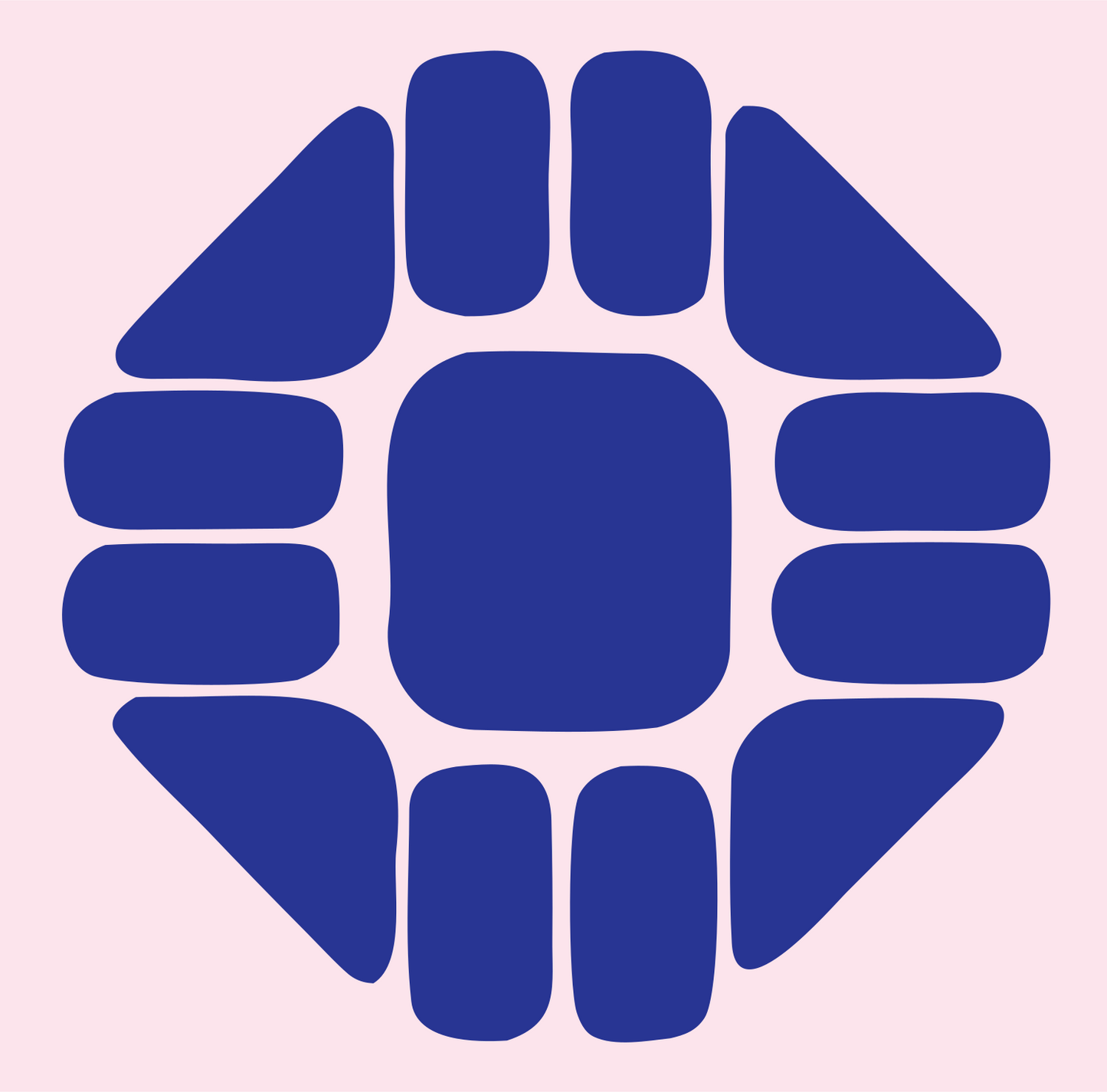 Segmented Circle Sushi Logo #fce4ec/#283593