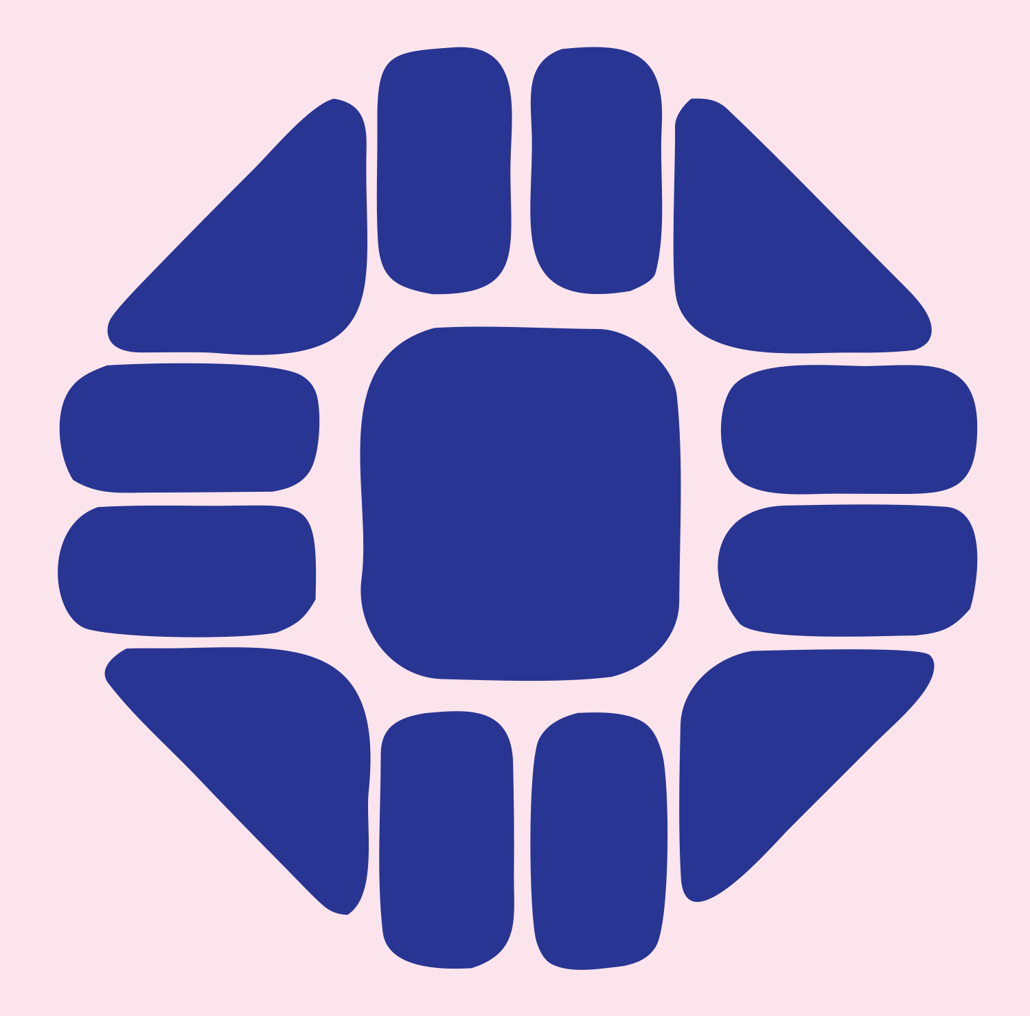 Segmented Circle Sushi Logo #fce4ec/#283593