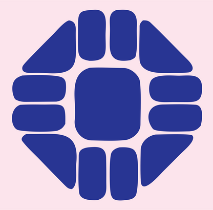 Segmented Circle Sushi Logo #fce4ec/#283593