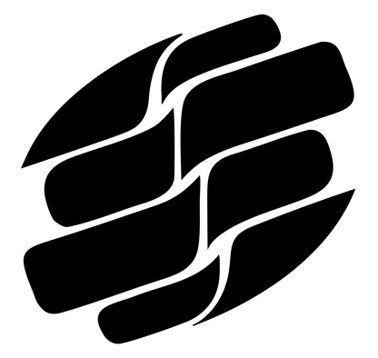 Fractured Slab Circle Logo #ffffff/#000000