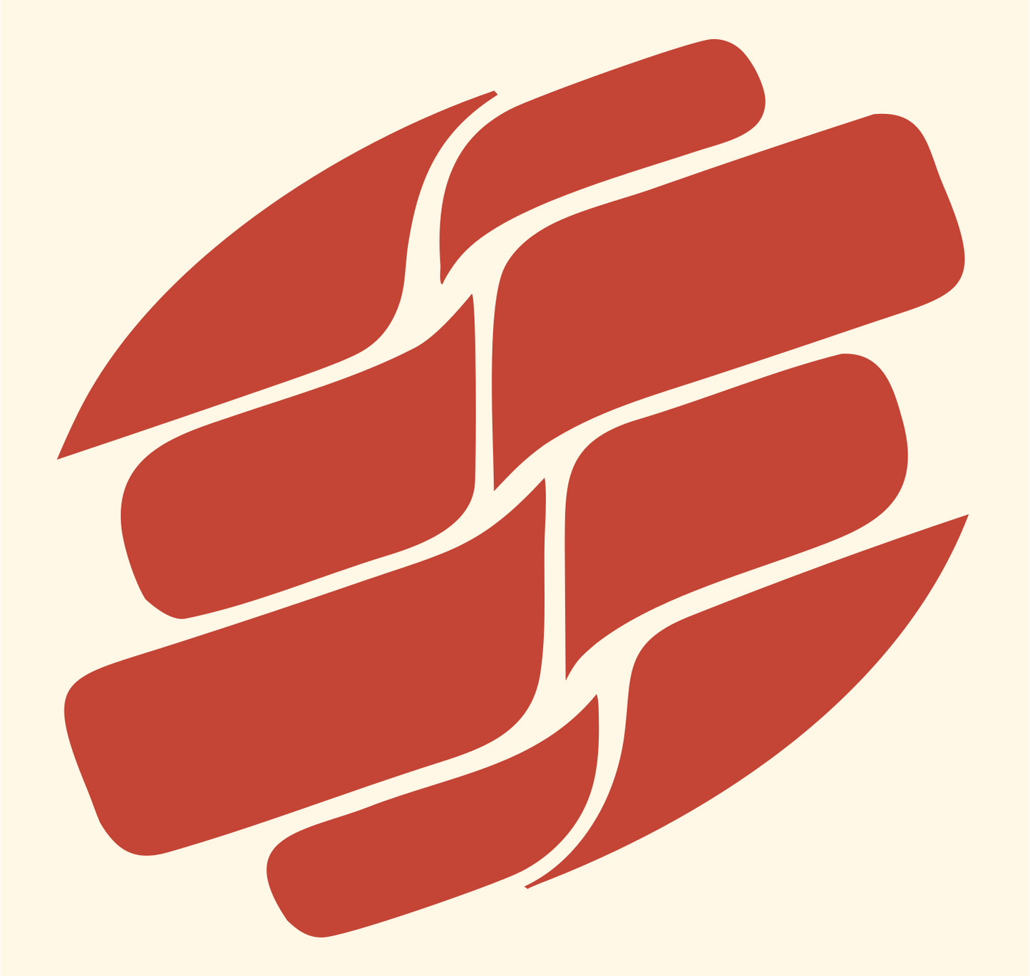 Fractured Slab Circle Logo #fff8e7/#c44536