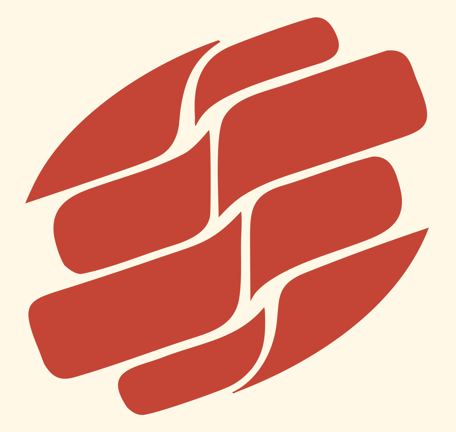 Fractured Slab Circle Logo #fff8e7/#c44536