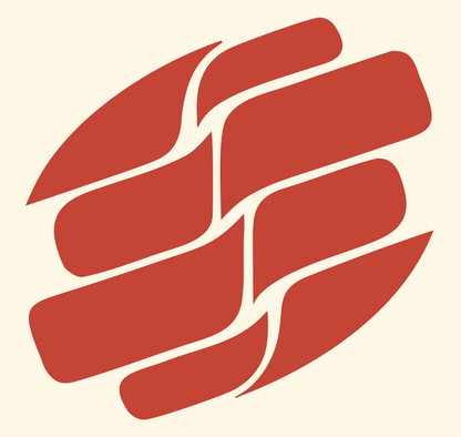 Fractured Slab Circle Logo #fff8e7/#c44536