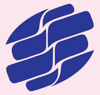 Fractured Slab Circle Logo #fce4ec/#283593