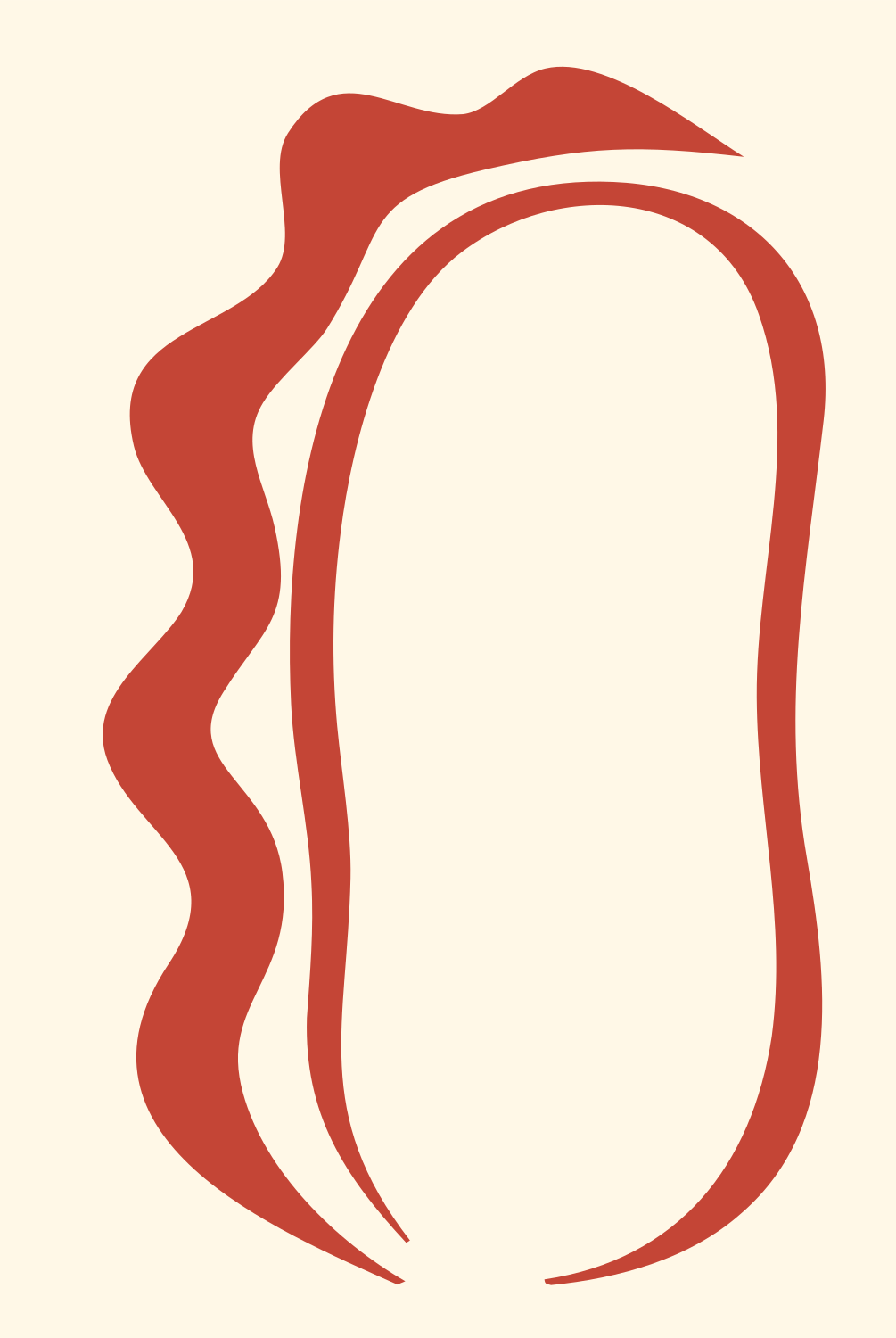 Hand-Drawn Hot Dog Logo #fff8e7/#c44536