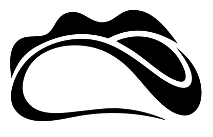 Curved Taco Shell Logo #ffffff/#000000