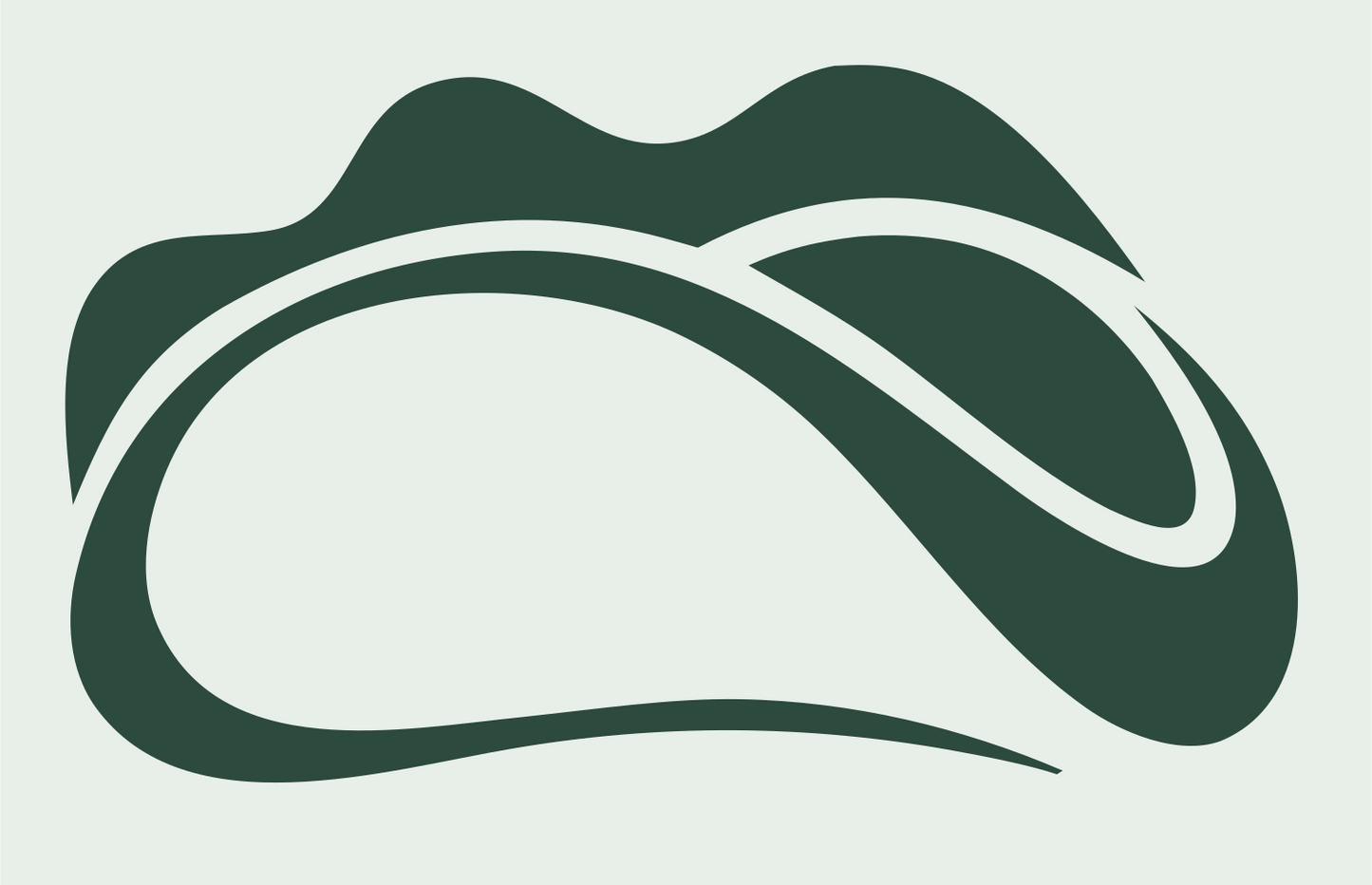 Curved Taco Shell Logo #e8efe9/#2d4a3e