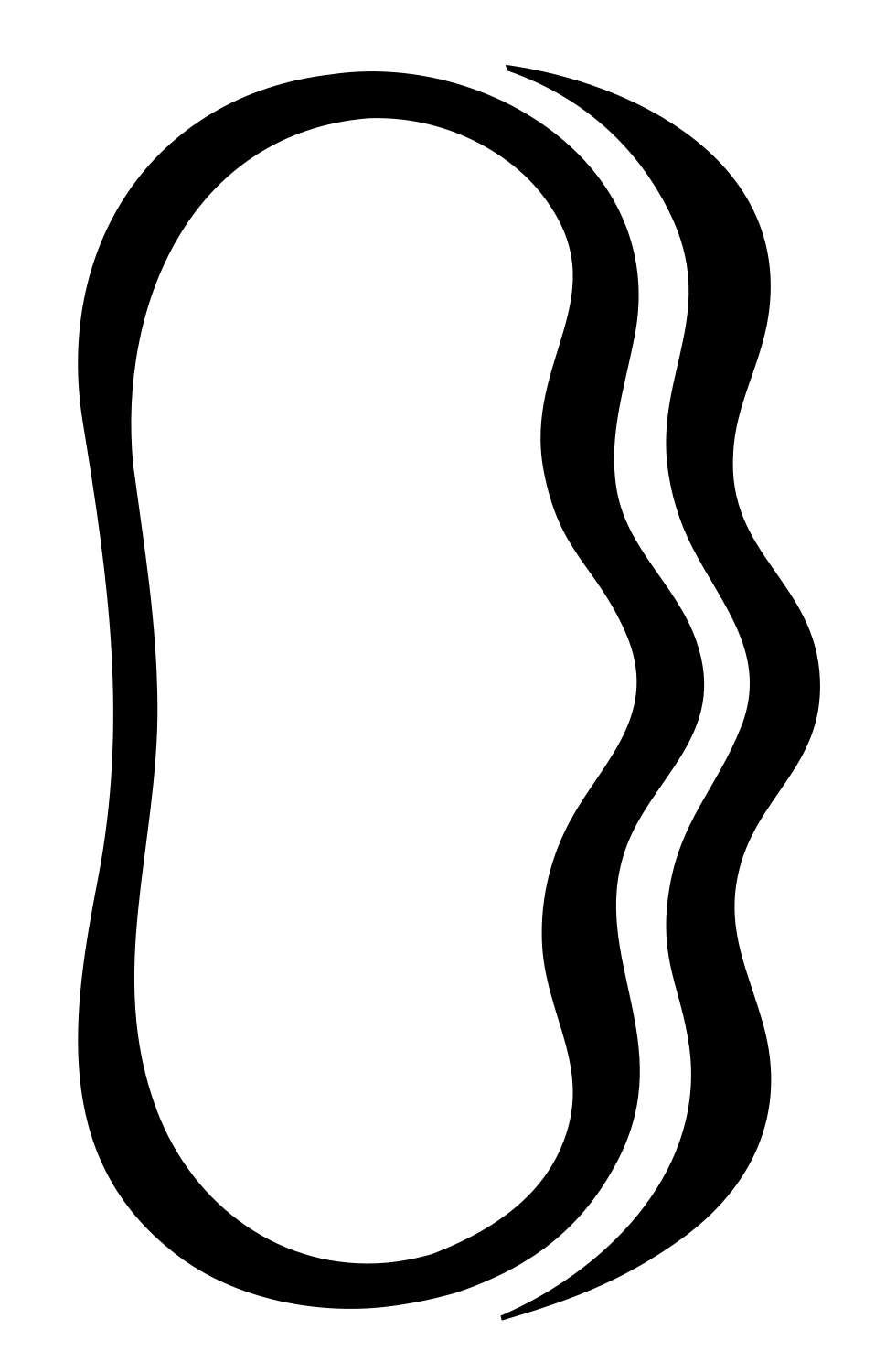 Wavy Bean Shape Logo #ffffff/#000000