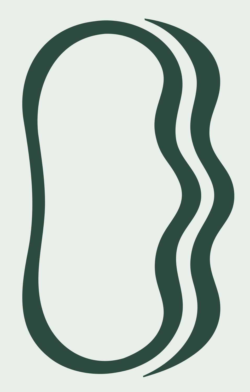 Wavy Bean Shape Logo #e8efe9/#2d4a3e