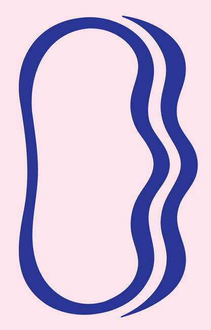 Wavy Bean Shape Logo #fce4ec/#283593