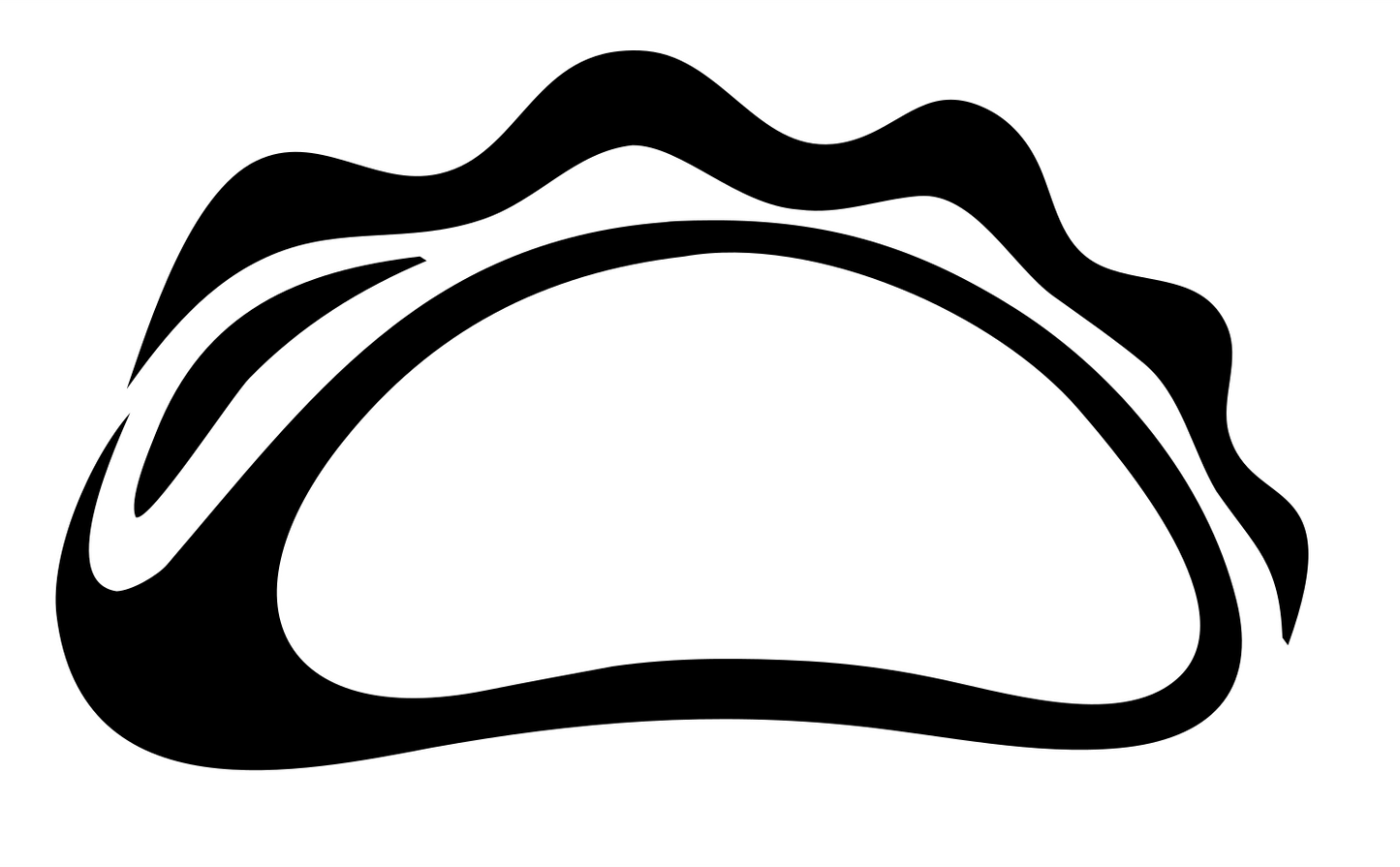 Hand-Drawn Taco Silhouette Logo #ffffff/#000000