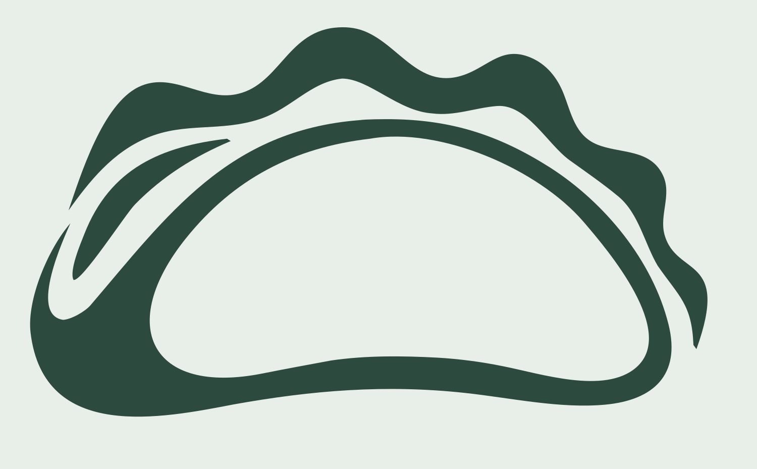 Hand-Drawn Taco Silhouette Logo #e8efe9/#2d4a3e