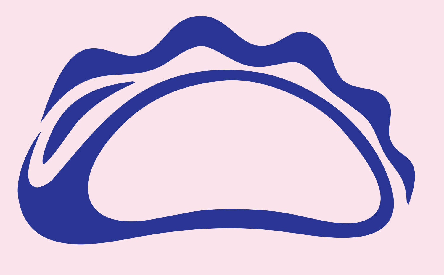 Hand-Drawn Taco Silhouette Logo #fce4ec/#283593