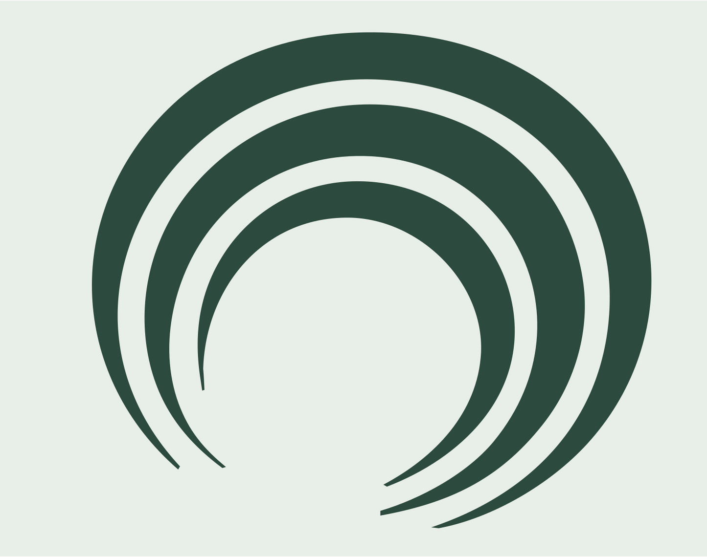 Concentric Arcs Taco Logo #e8efe9/#2d4a3e