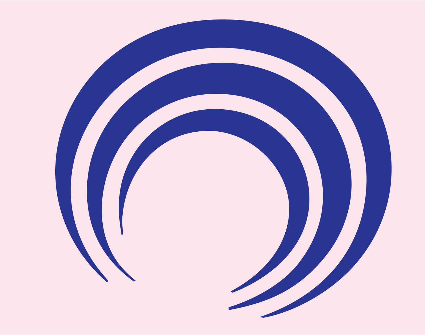 Concentric Arcs Taco Logo #fce4ec/#283593