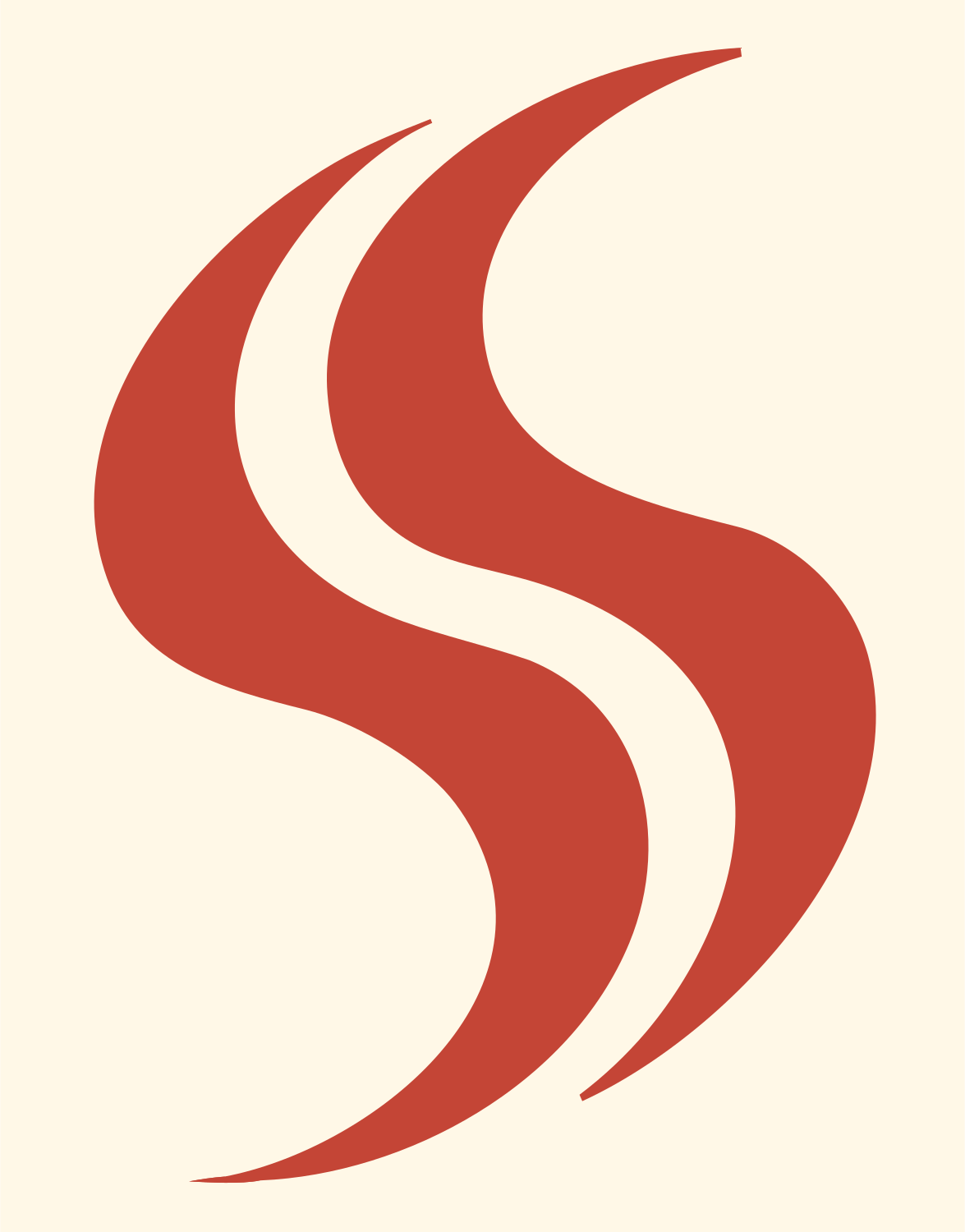 Swirling Flame Taco Logo #fff8e7/#c44536
