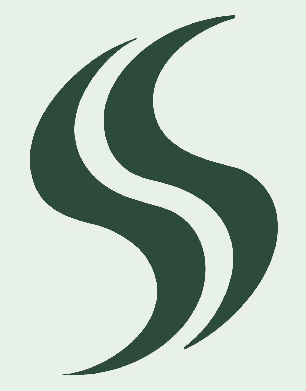 Swirling Flame Taco Logo #e8efe9/#2d4a3e