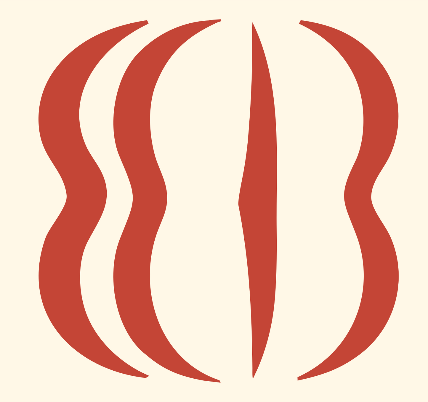 Wavy Steam Taco Logo #fff8e7/#c44536