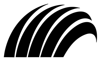 Sweeping Arch Stripes Logo #ffffff/#000000