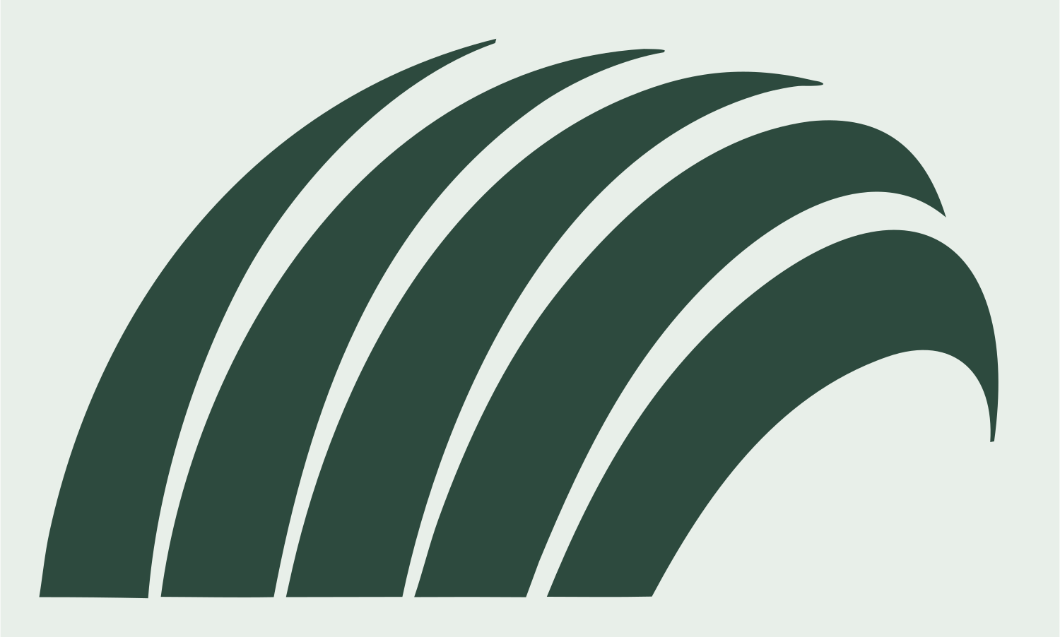 Sweeping Arch Stripes Logo #e8efe9/#2d4a3e