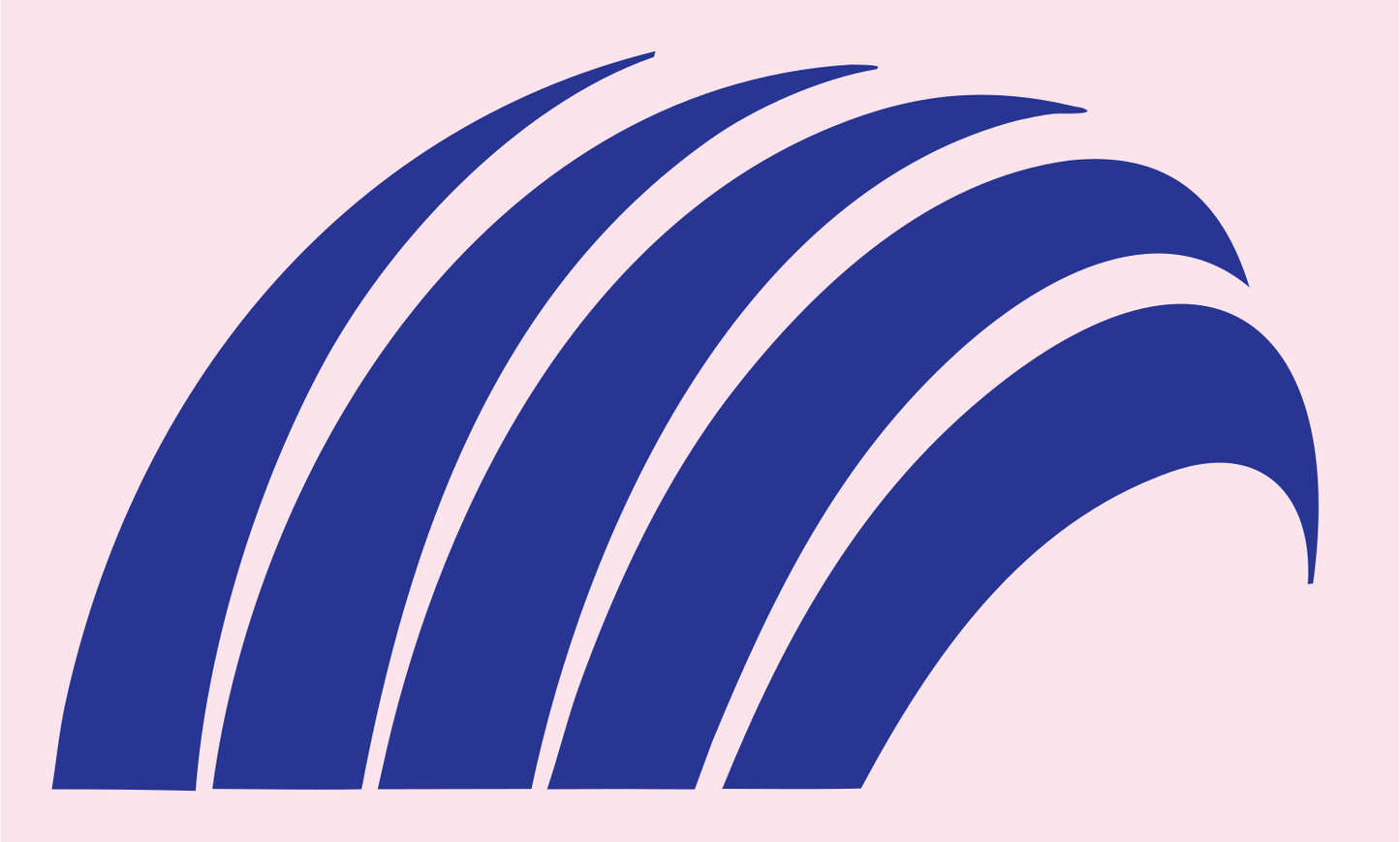Sweeping Arch Stripes Logo #fce4ec/#283593
