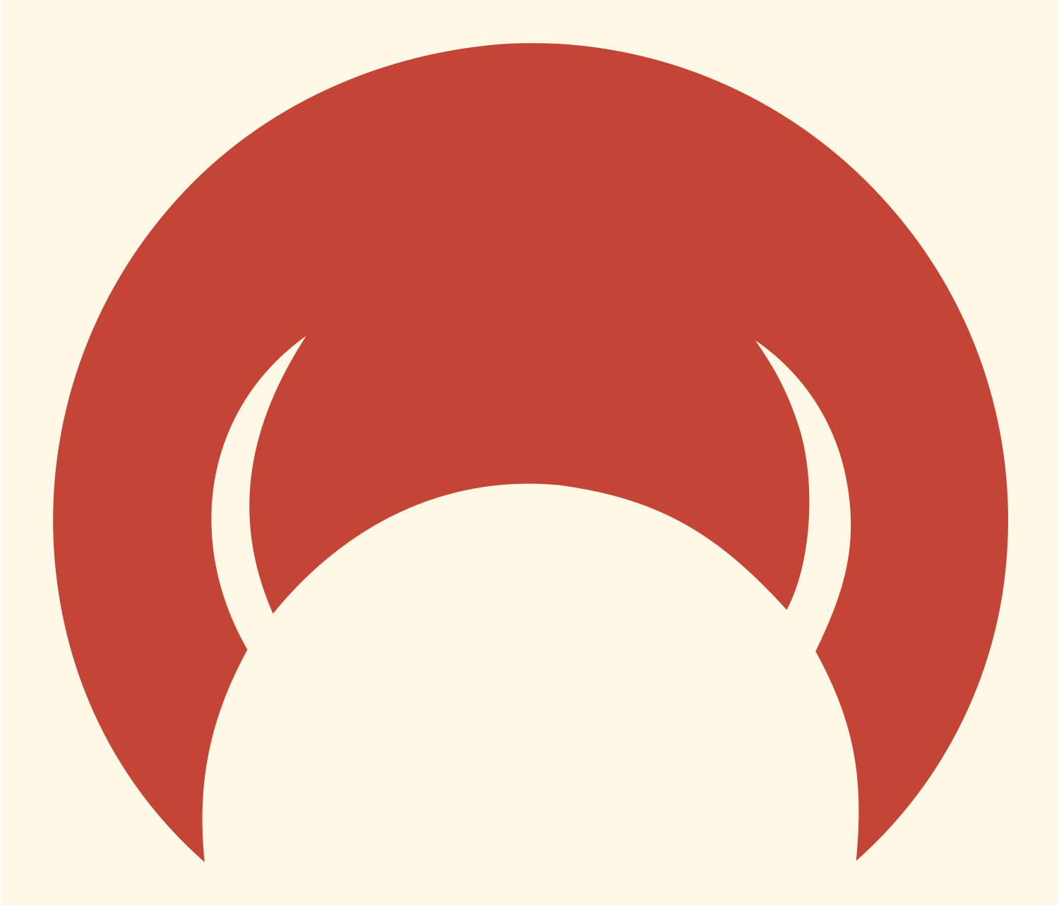 Kettlebell Silhouette Circle Logo #fff8e7/#c44536