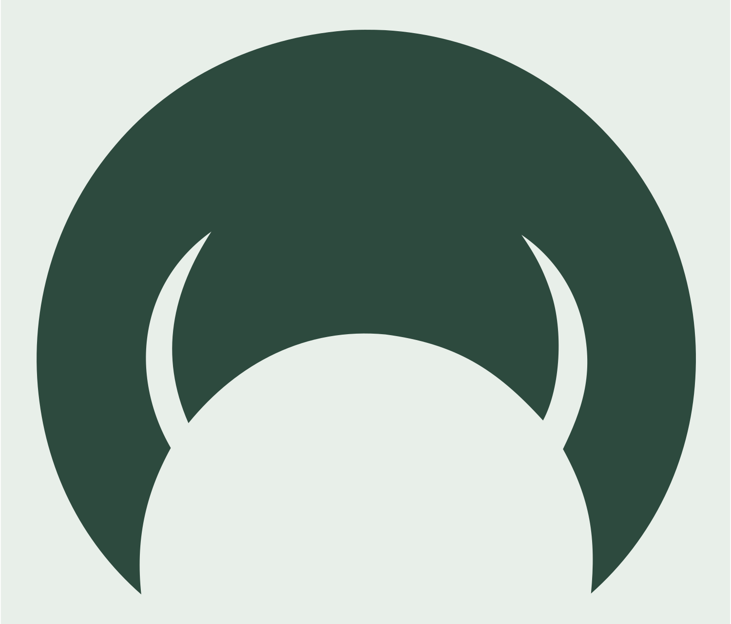 Kettlebell Silhouette Circle Logo #e8efe9/#2d4a3e