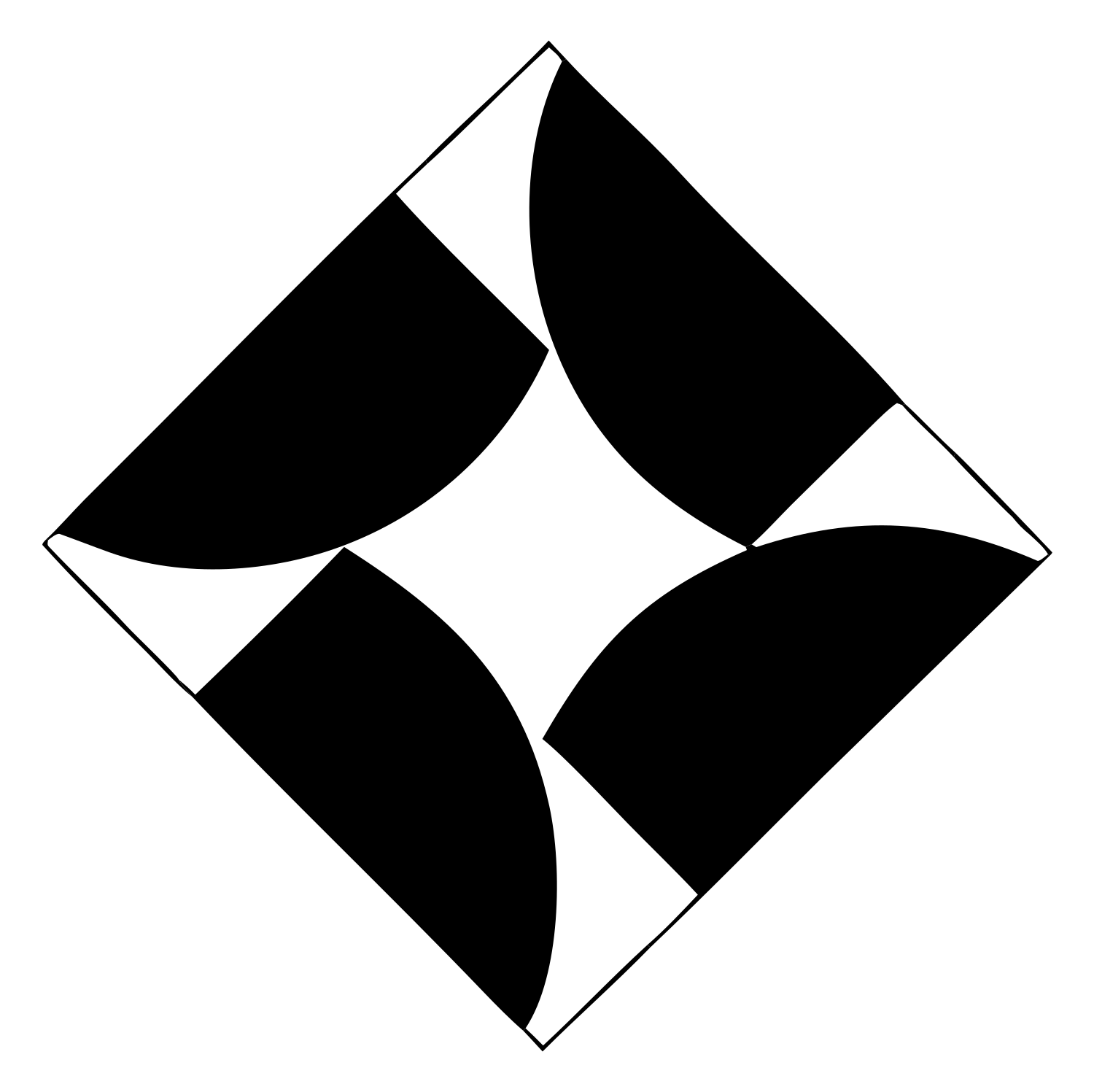 Four Crescents Diamond Logo #ffffff/#000000
