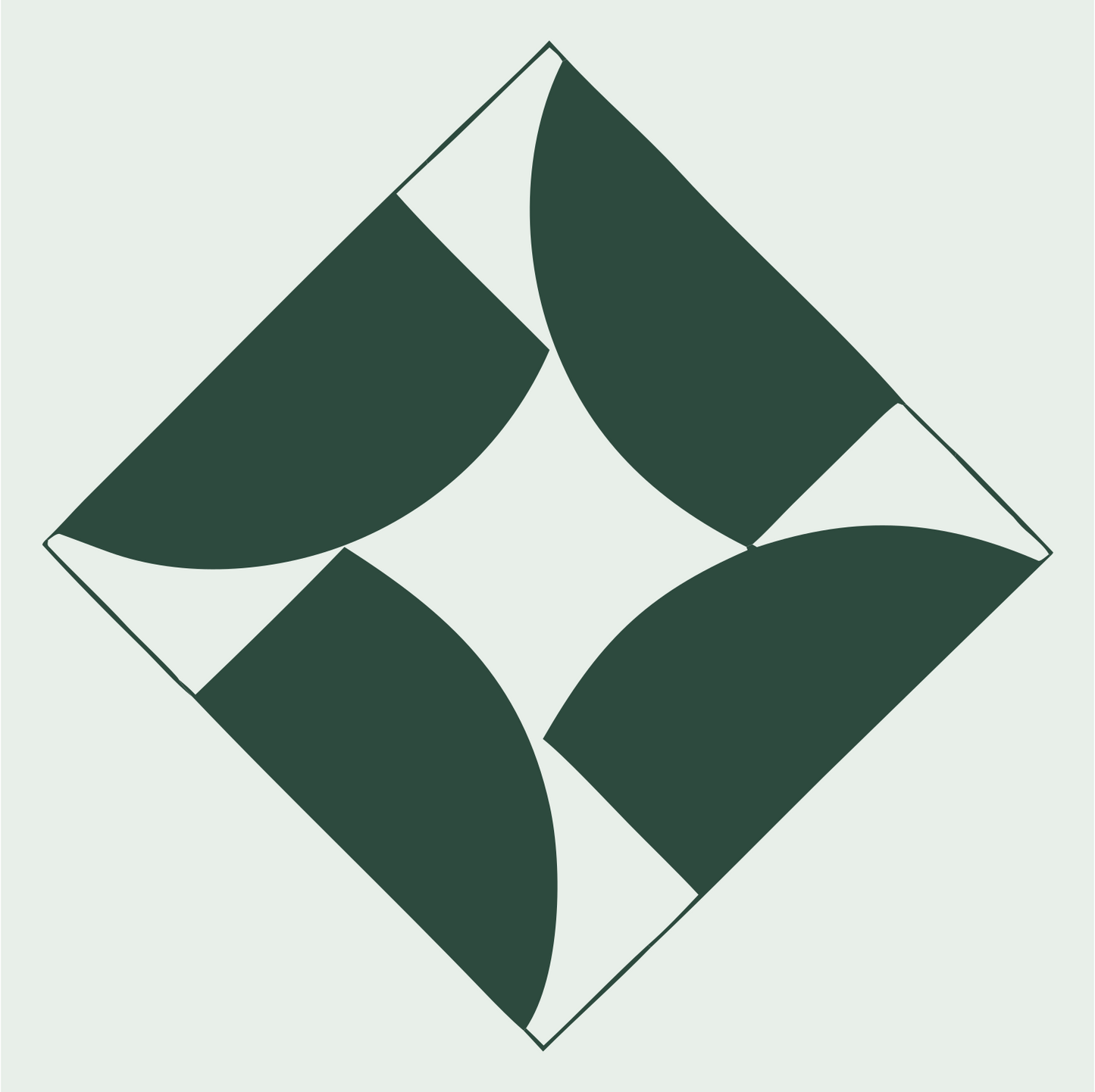 Four Crescents Diamond Logo #e8efe9/#2d4a3e