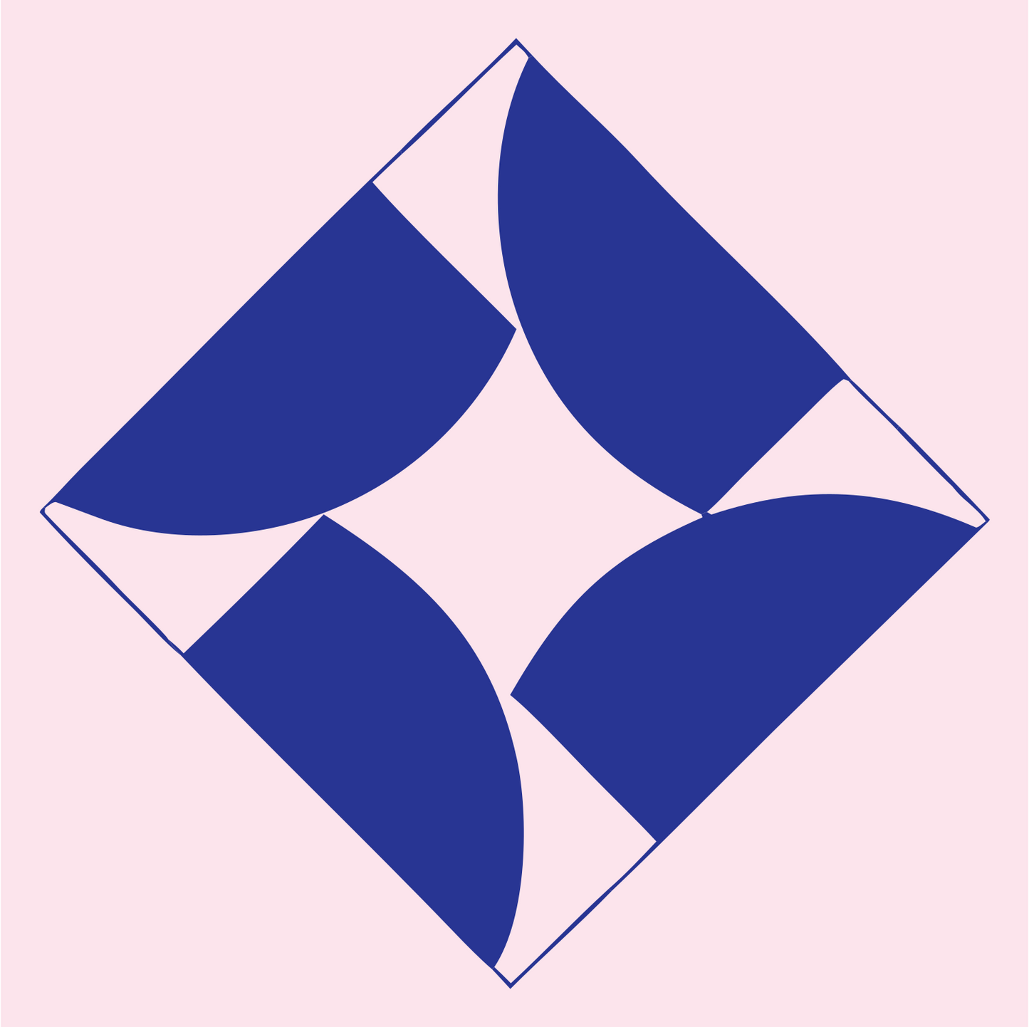 Four Crescents Diamond Logo #fce4ec/#283593