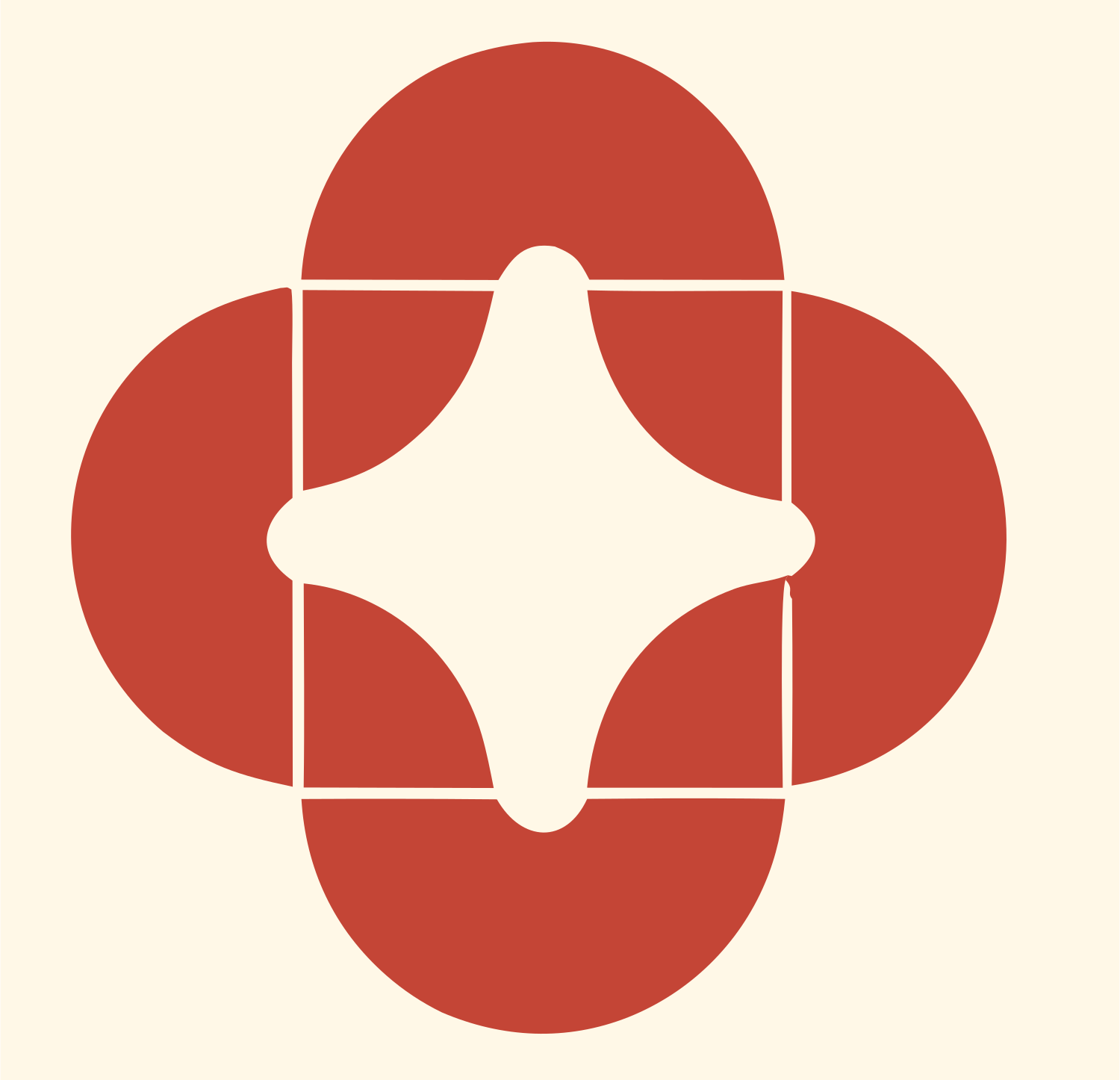 Boxing Glove Outline Logo #fff8e7/#c44536