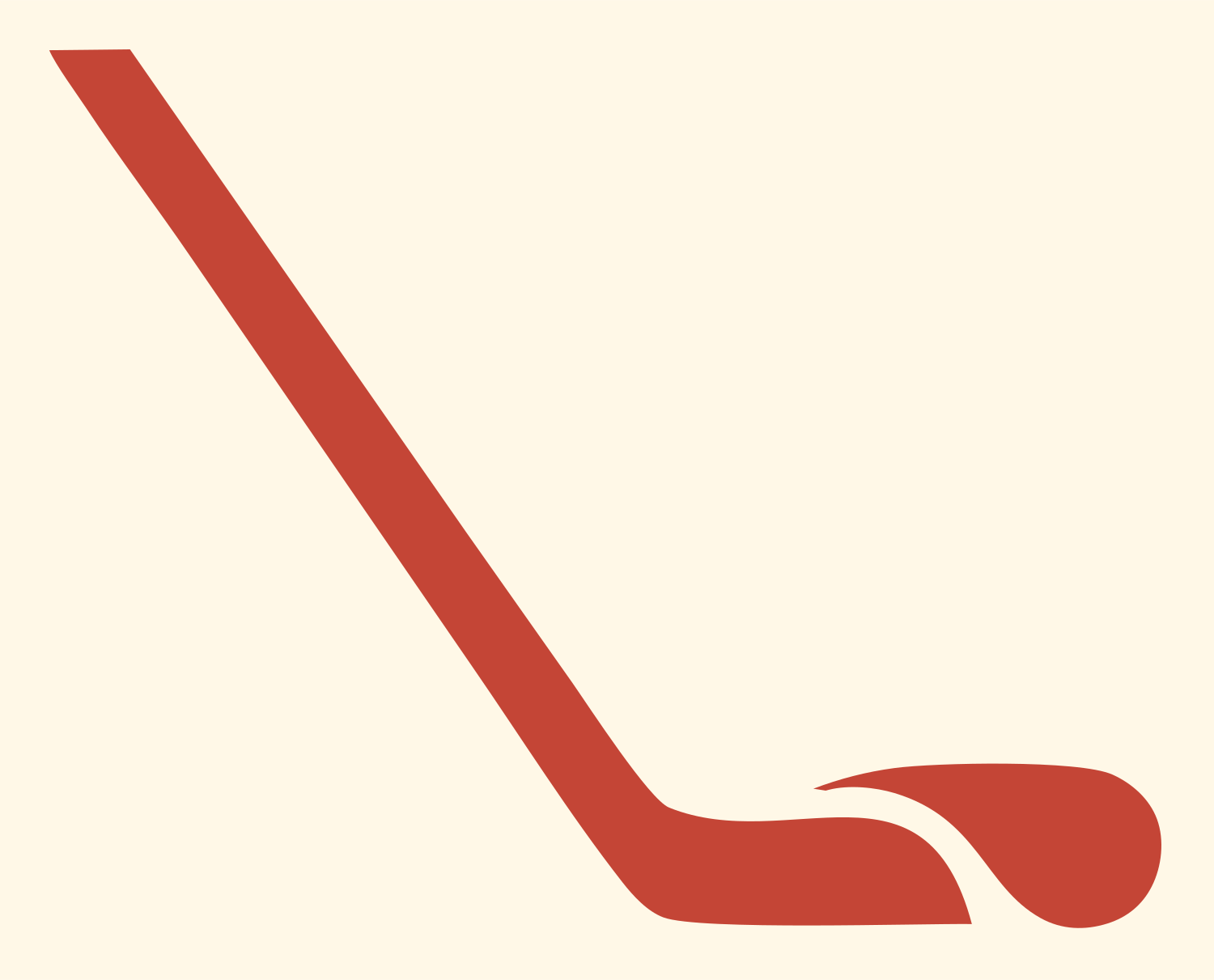 Hockey Stick Silhouette Logo #fff8e7/#c44536