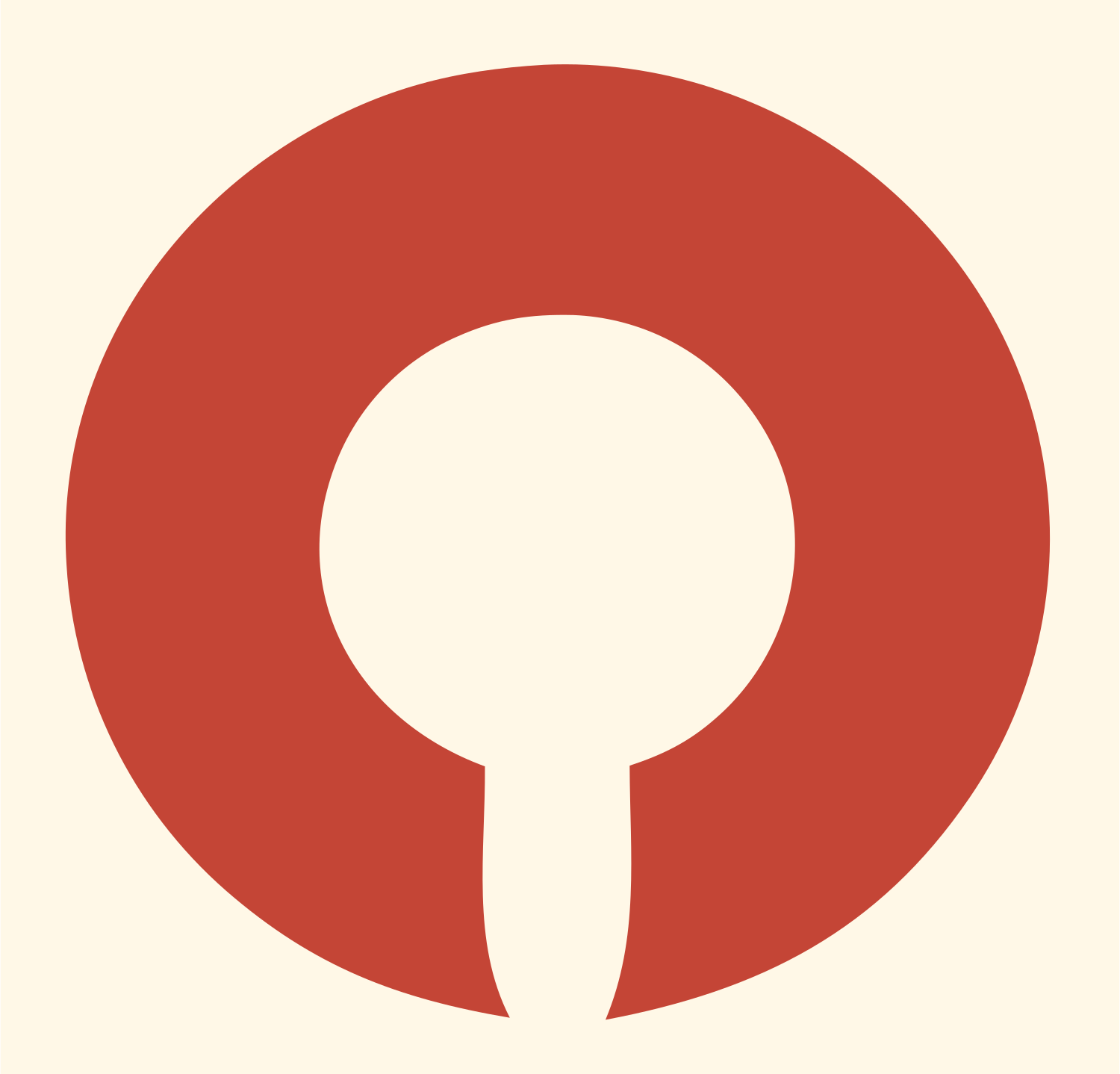 Circle Keyhole Hockey Logo #fff8e7/#c44536