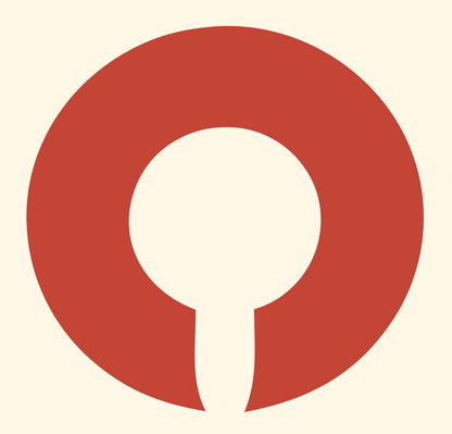 Circle Keyhole Hockey Logo #fff8e7/#c44536