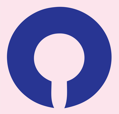 Circle Keyhole Hockey Logo #fce4ec/#283593