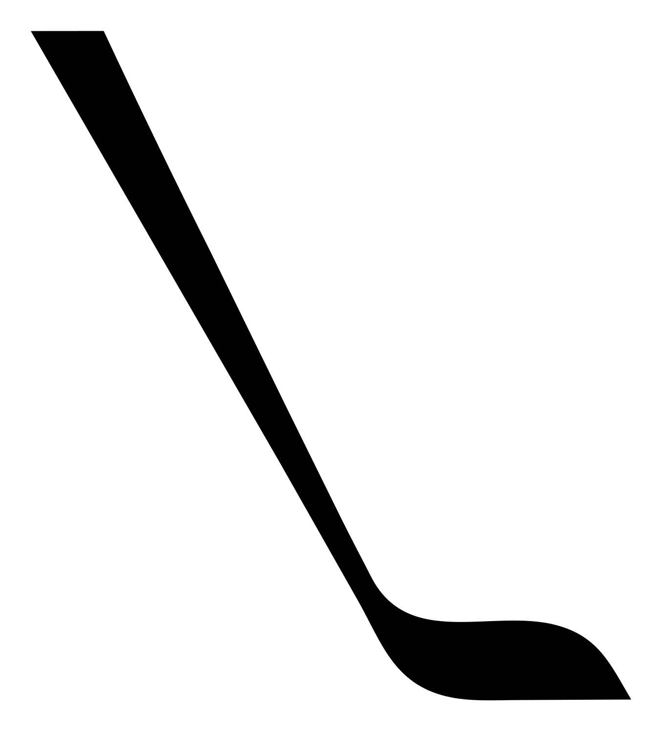 Hockey Stick Flat Logo #ffffff/#000000
