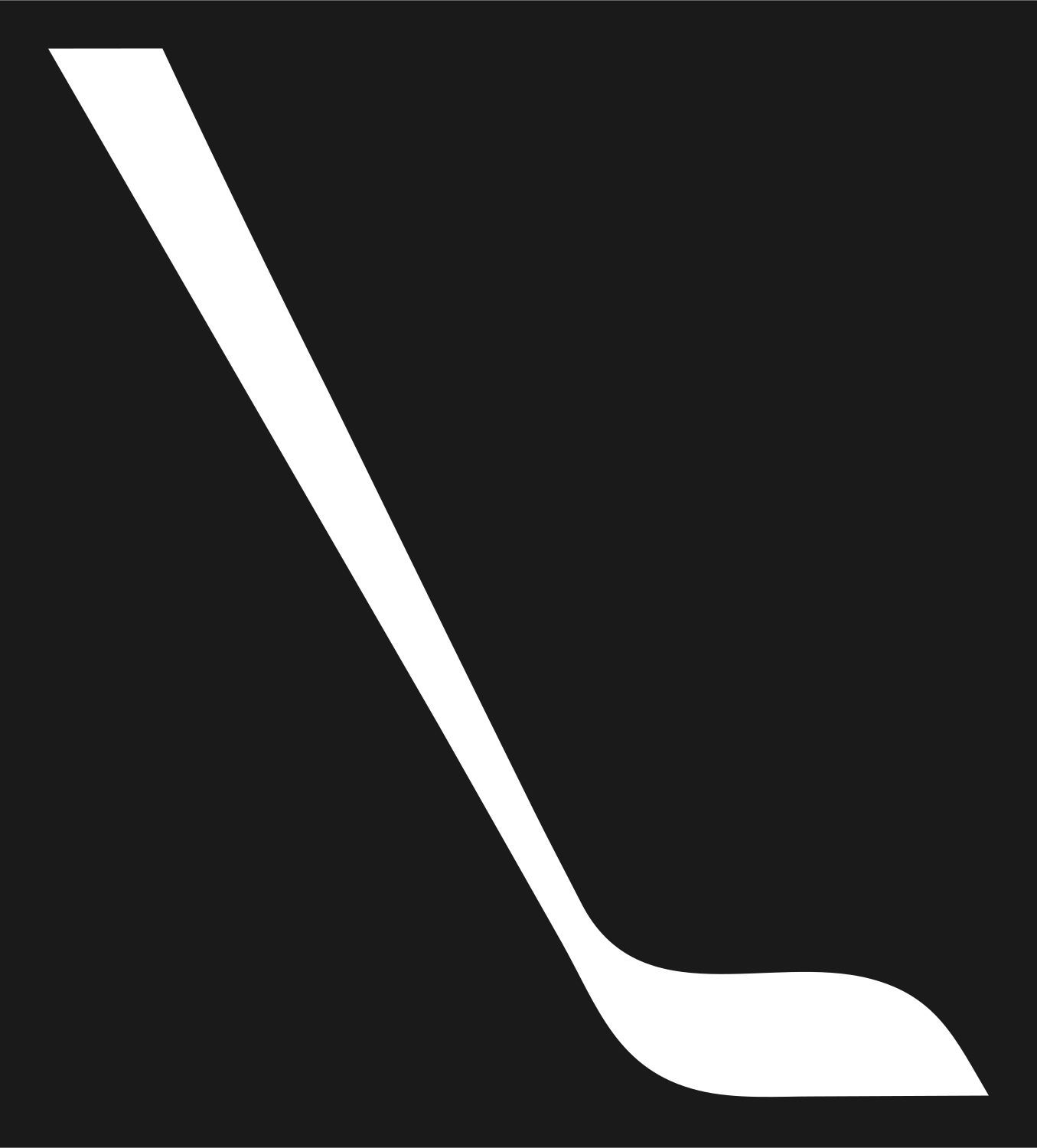 Hockey Stick Flat Logo #1a1a1a/#ffffff