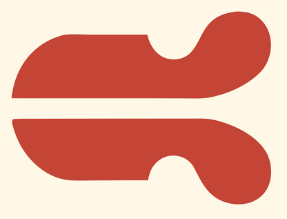 Mirrored Scroll Hockey Logo #fff8e7/#c44536
