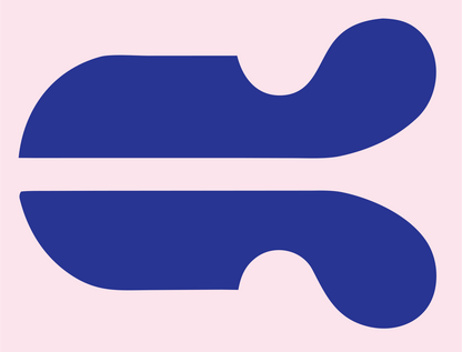 Mirrored Scroll Hockey Logo #fce4ec/#283593