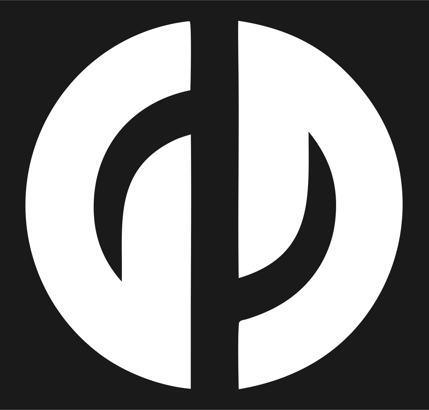 Split Circle Hockey Stick Logo #1a1a1a/#ffffff