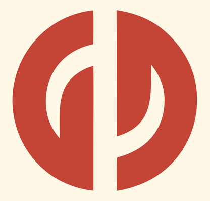Split Circle Hockey Stick Logo #fff8e7/#c44536