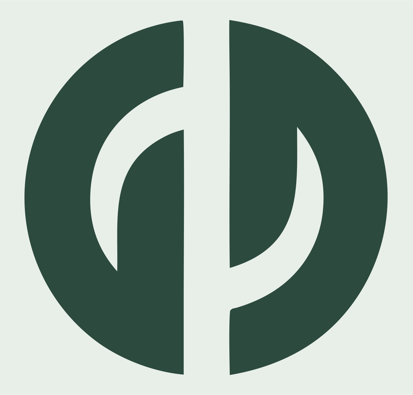 Split Circle Hockey Stick Logo #e8efe9/#2d4a3e