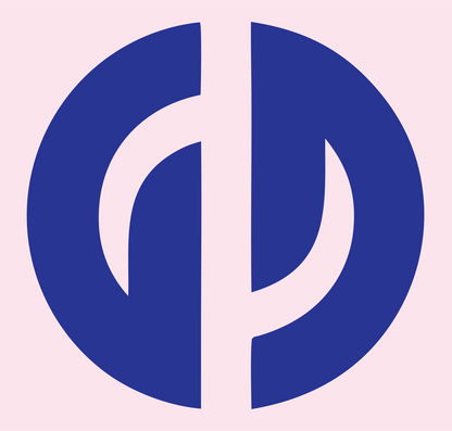 Split Circle Hockey Stick Logo #fce4ec/#283593