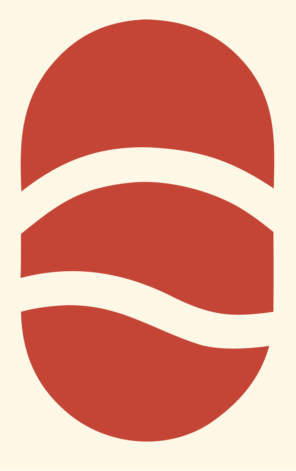 Wave Stripe Golf Ball Logo #fff8e7/#c44536