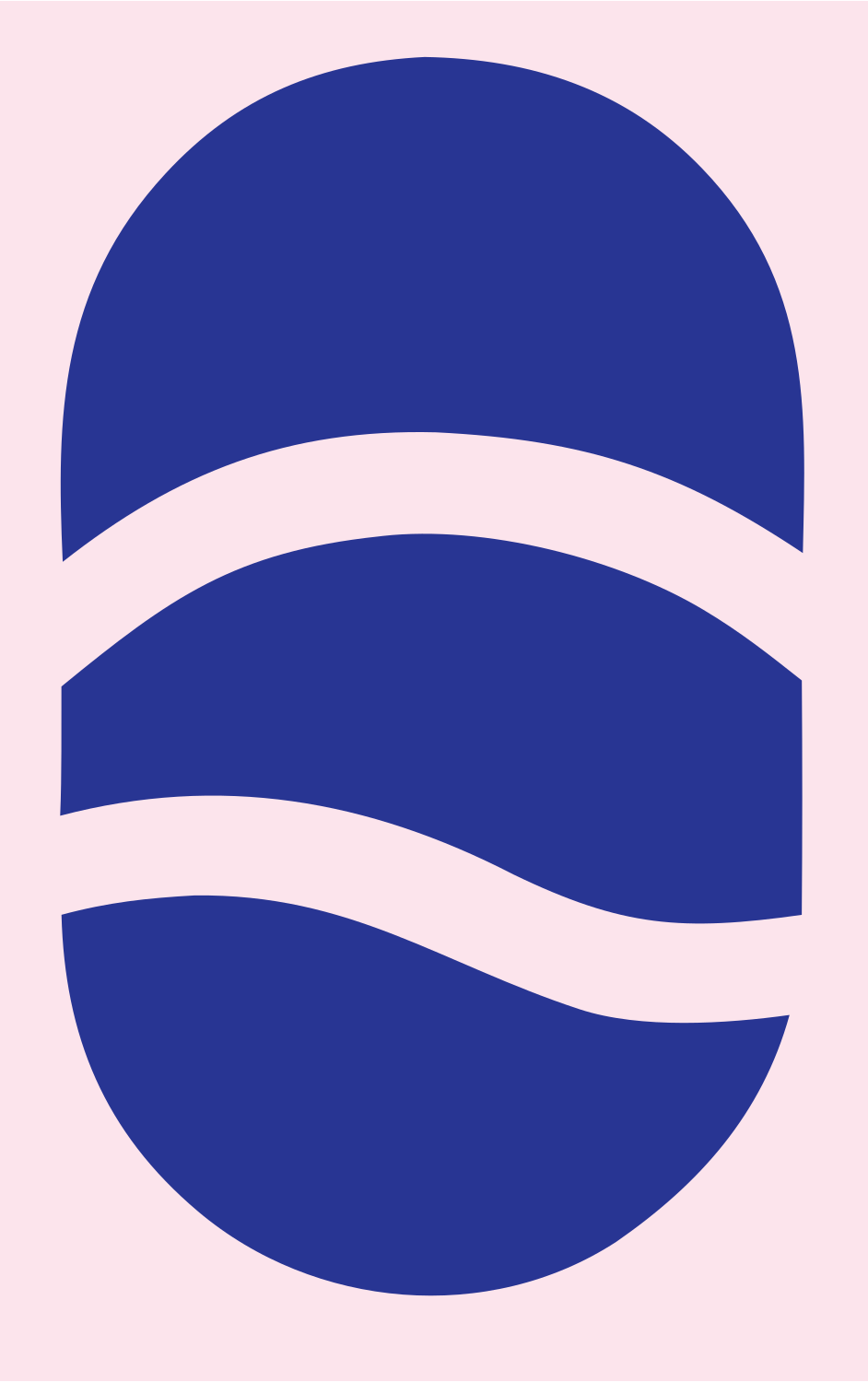 Wave Stripe Golf Ball Logo #fce4ec/#283593