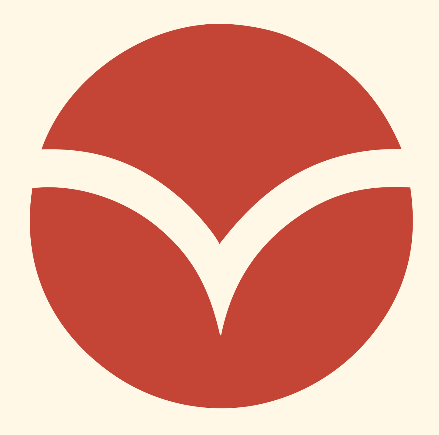 Chevron Circle Golf Ball Logo #fff8e7/#c44536