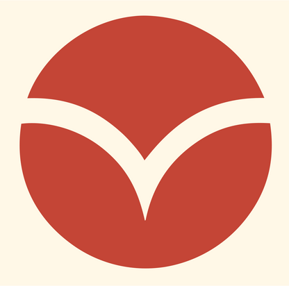 Chevron Circle Golf Ball Logo #fff8e7/#c44536