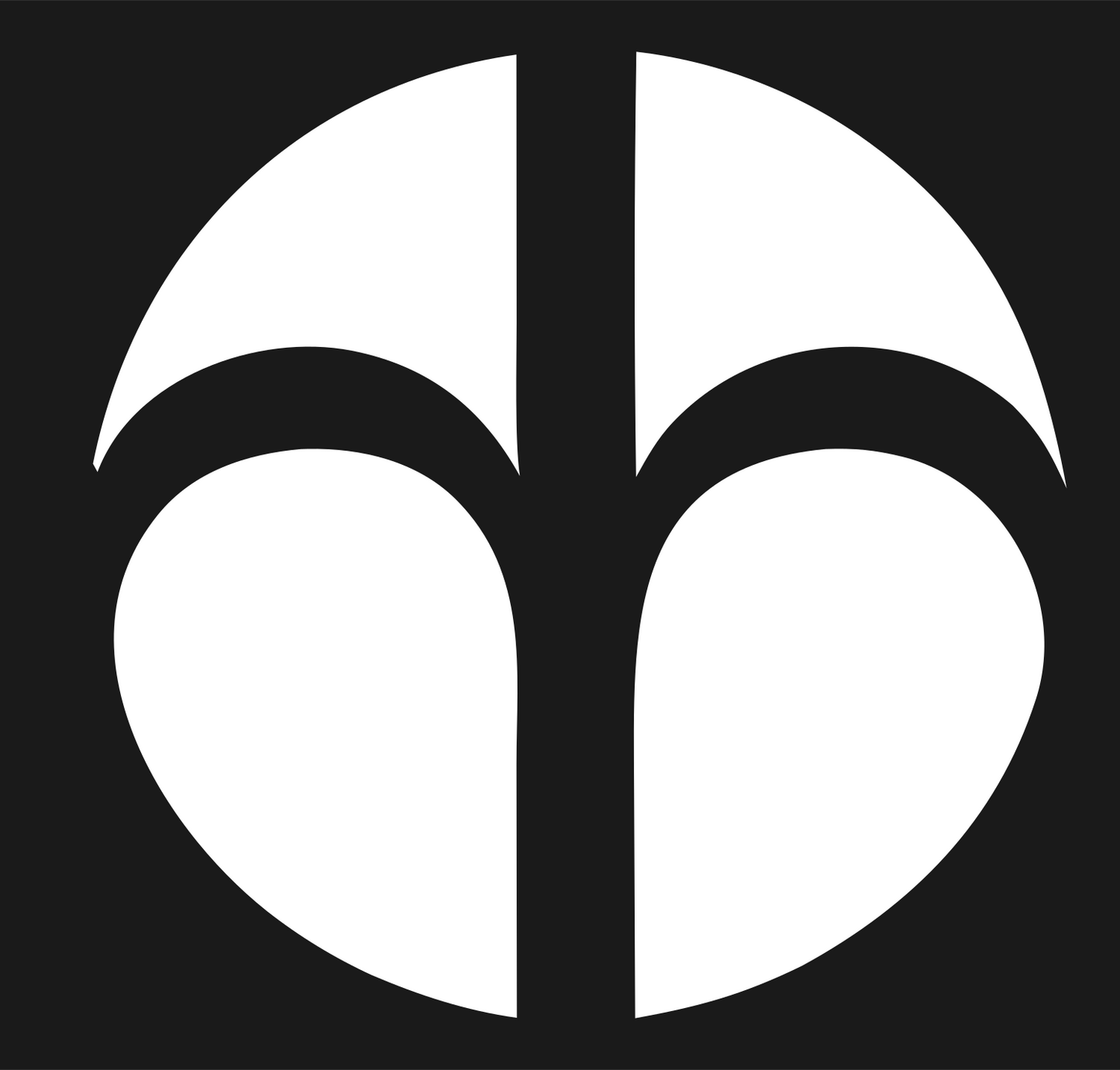 Split Circle Tree Logo #1a1a1a/#ffffff