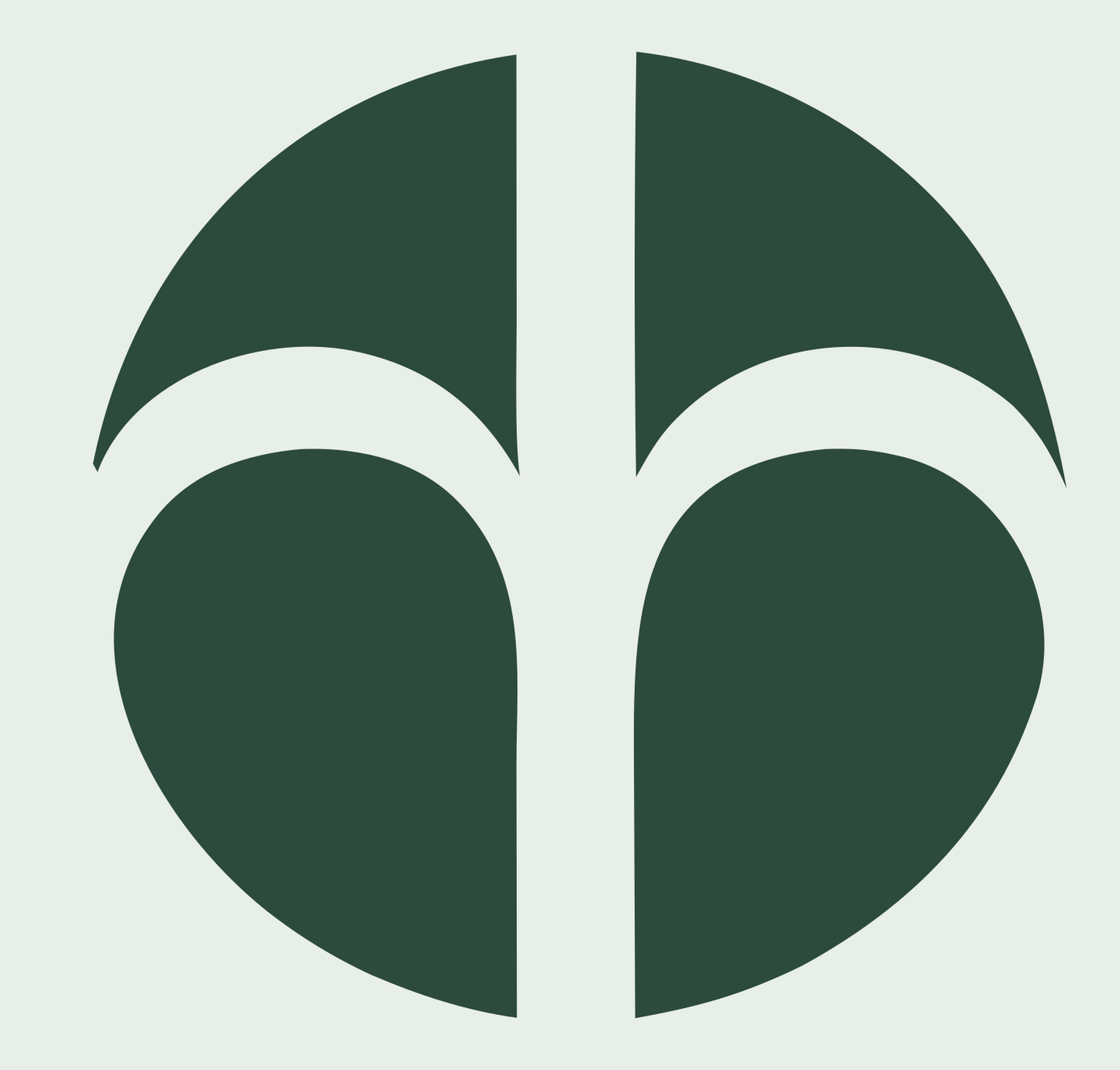 Split Circle Tree Logo #e8efe9/#2d4a3e